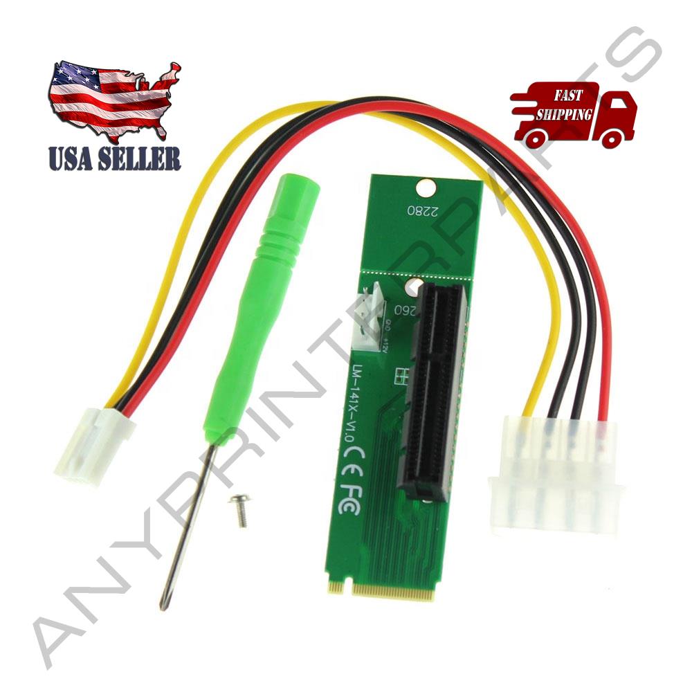 Picture of PCI-E 4X Female to M.2 M Male NGFF Adapter Key Power Cable with Converter Card